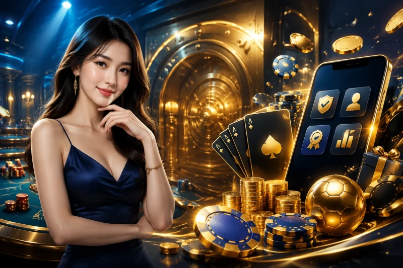 Biểu tượng bảo mật, uy tín và thông tin minh bạch, thể hiện cách đánh giá nhà cái trực tuyến SV388.
