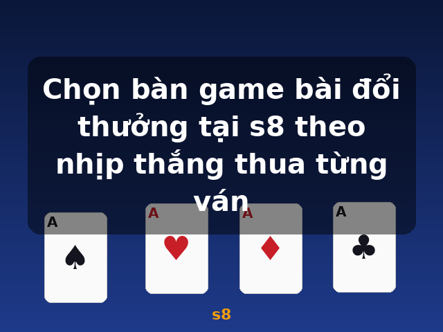 Chọn bàn game bài đổi thưởng tại s8 theo nhịp thắng thua từng ván - s8