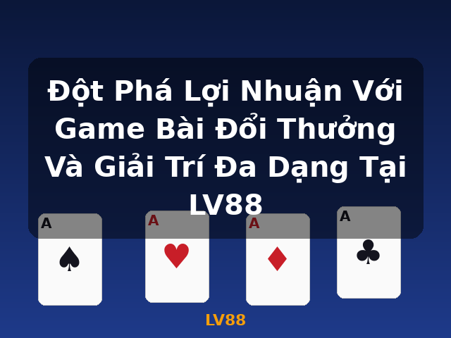 Đột Phá Lợi Nhuận Với Game Bài Đổi Thưởng Và Giải Trí Đa Dạng Tại LV88 - LV88