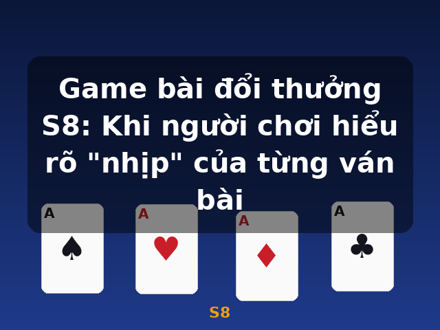 Game bài đổi thưởng S8: Khi người chơi hiểu rõ "nhịp" của từng ván bài - S8 Game bài đổi thưởng S8: Khi người chơi hiểu rõ "nhịp" của từng ván bài - S8
