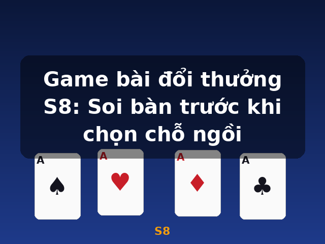 Game bài đổi thưởng S8: Soi bàn trước khi chọn chỗ ngồi - S8 Game bài đổi thưởng S8: Soi bàn trước khi chọn chỗ ngồi - S8